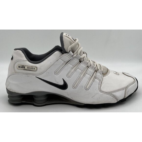 Nike Mens Size 11 Shox NZ Leather 378341-102 White Cool Grey Running Shoes - Picture 6 of 10